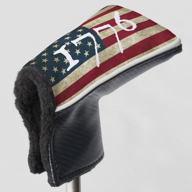 Vintage 1776 American Flag Patriotic  Golf Head Cover (3/4 Front)