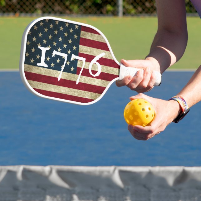 Vintage 1776 American Flag Patriotic  Pickleball Paddle (Insitu)
