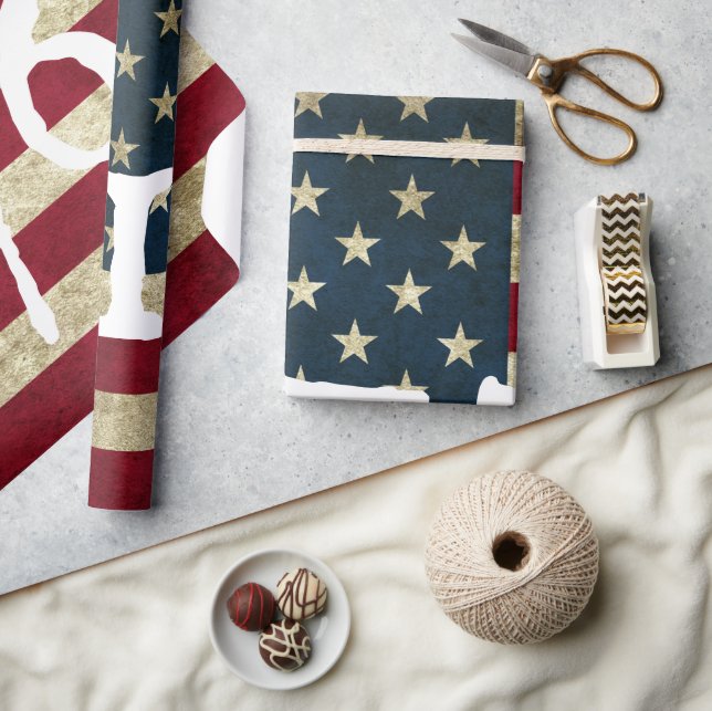 Vintage 1776 American Flag Patriotic  Wrapping Paper (Crafts)
