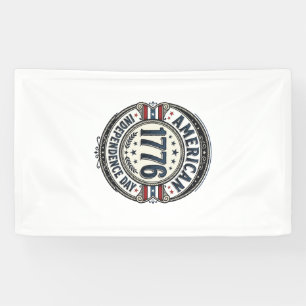 Vintage 1776 American Independence Day Shirt Desig Banner