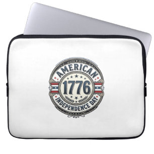 Vintage 1776 American Independence Day Shirt Desig Laptop Sleeve