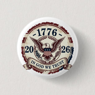 Vintage 1776 Eagle Badge Patriotic