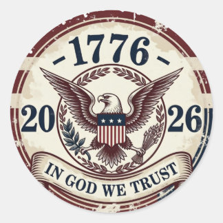 Vintage 1776 Eagle Badge Patriotic Classic Round Sticker