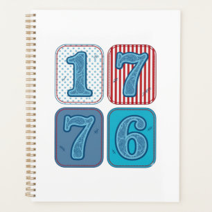 Vintage 1776 Patriotic Patchwork Planner