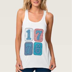 Vintage 1776 Patriotic Patchwork Singlet