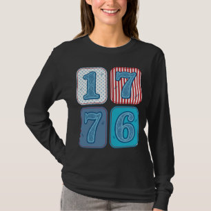 Vintage 1776 Patriotic Patchwork T-Shirt