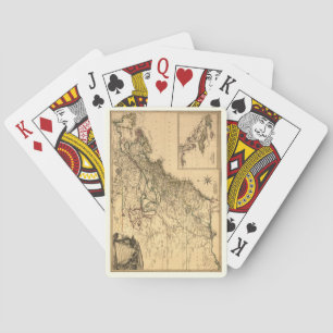 Vintage 1777 American Colonies Map by Phelippeaux Playing Cards