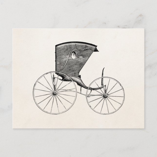 Vintage 1800s Antique Carriage Buggy Cart Coach Postcard (Front)