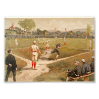 Vintage 1800s Baseball Game