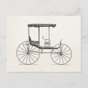 Vintage 1800s Carriage Horse-Drawn Antique Buggy Postcard