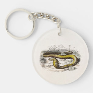Vintage 1800s Cobra Snake Retro Cobras Drawing Key Ring
