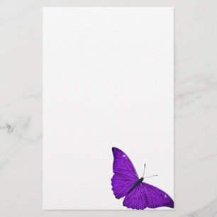 Vintage 1800s Dark Purple Butterfly Illustration Stationery