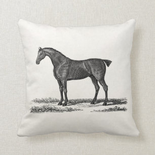 Vintage 1800s English Hunter Horse Hunting Horses Cushion