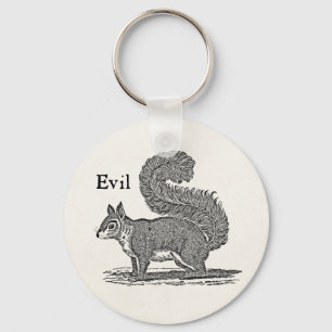 Vintage 1800s Evil Squirrel Illustration Key Ring