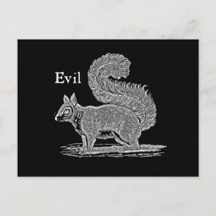 Vintage 1800s Evil Squirrel Illustration Postcard