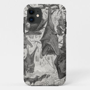 Vintage 1800s Flying Fox Bat Retro Template Bats iPhone 11 Case