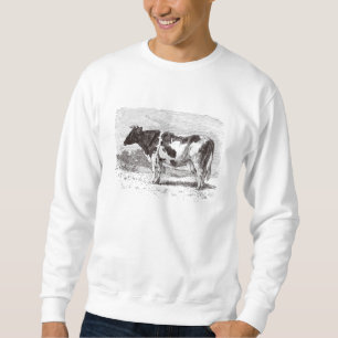 Vintage 1800s Large Dutch Cow Retro Cows Template Sweatshirt