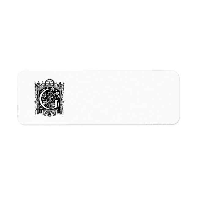 Vintage 1800s Letter G Monogram Illustration (Front)