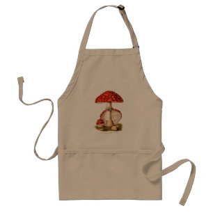 Vintage 1800s Mushroom Red Mushrooms Template Standard Apron