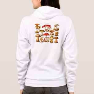 Vintage 1800s Mushroom Variety Red Mushrooms Hoodie