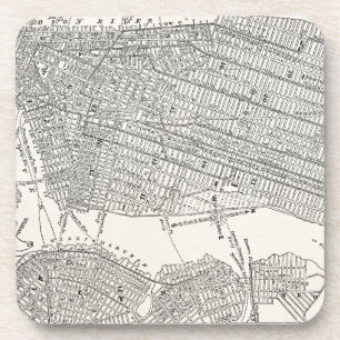 Vintage 1800s New York City Brooklyn Map NYC Maps Coaster