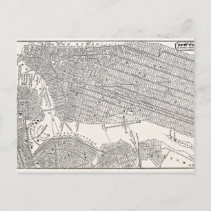 Vintage 1800s New York City Brooklyn Map NYC Maps Postcard