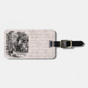 Vintage 1800s Panama Canal Railroad Train Template Luggage Tag