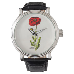 Vintage 1800s Red Poppy Wild Flower Floral Poppies Watch