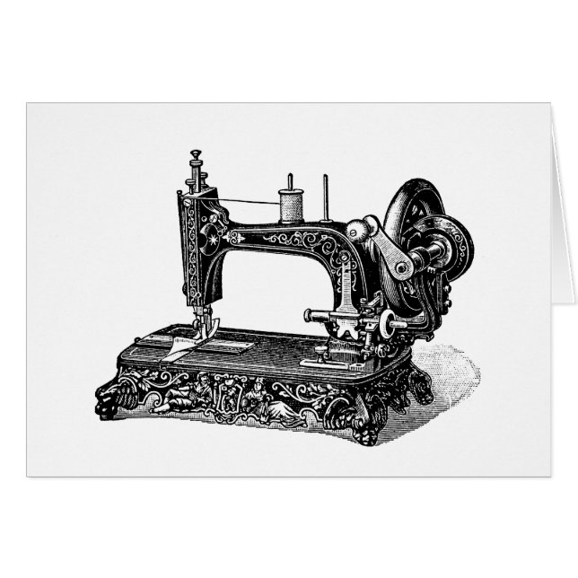 Vintage 1800s Sewing Machine Illustration (Front Horizontal)