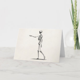 Vintage 1800s Skeleton Antique Anatomy Skeletons Card