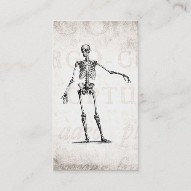 Vintage 1800s Skeleton Retro Skeletons Anatomy Business Card (Front)