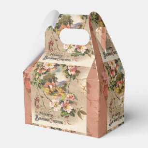 Vintage 1800s Victorian Birthday Floral Country Favour Box