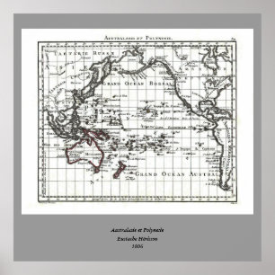 Vintage 1806 Map - Australasie et Polynesie Poster