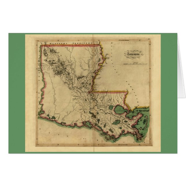 Vintage 1814 Louisiana Map (Front Horizontal)