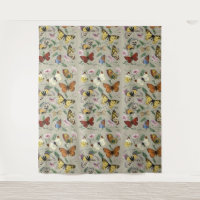 Vintage 1842 Butterfly Moth Botanical Floral Art