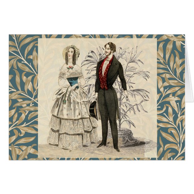 Vintage 1844 Victorian Wedding Illustration  (Front Horizontal)