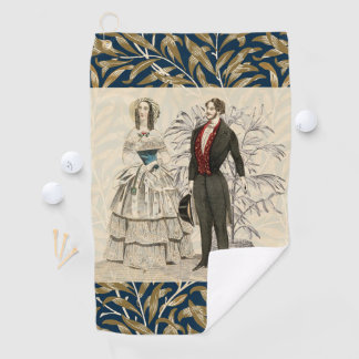 Vintage 1844 Victorian Wedding Illustration Golf Towel