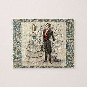 Vintage 1844 Victorian Wedding Illustration Jigsaw Puzzle
