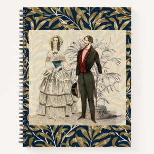 Vintage 1844 Victorian Wedding Illustration Notebook