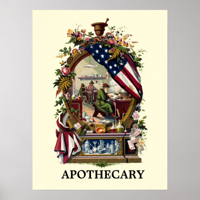 Vintage 1859 Apothecary Poster (Front)