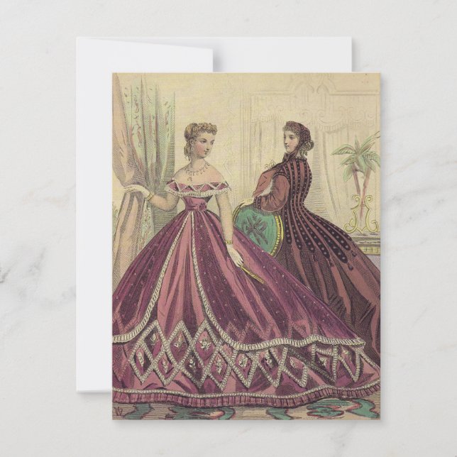 Vintage 1860s Women Tea Party Invitation (Front)