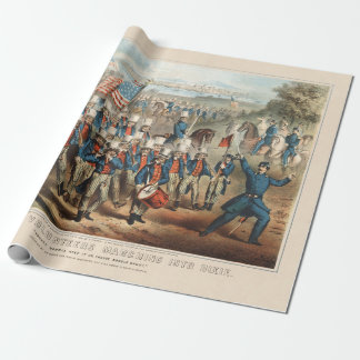 Vintage 1862 Yankee Volunteers Marching into Dixie Wrapping Paper