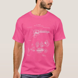 Vintage 1875 Six Shooter Revolver Gun Patent Print T-Shirt