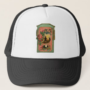 Vintage 1880's Fireman Firefighter Artwork Trucker Hat