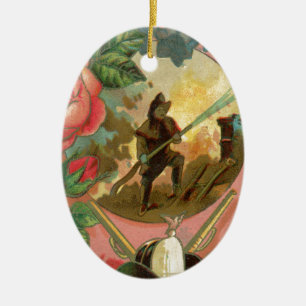 Vintage 1880's Fireman Firefighter Cover Ceramic Tree Decoration