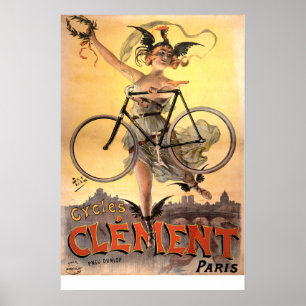 Vintage 1883 Art Nouveau Bicycle Poster