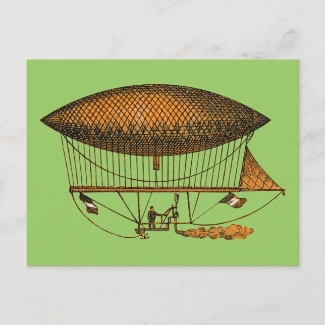 Vintage 1883 Travelling Zeppelin Postcard (Front)