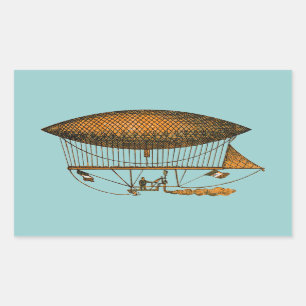 Vintage 1883 Travelling Zeppelin Rectangular Sticker