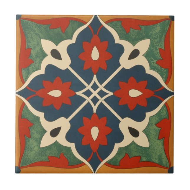Vintage 1884 Ornamental Ceramic Art Customise Tile (Front)