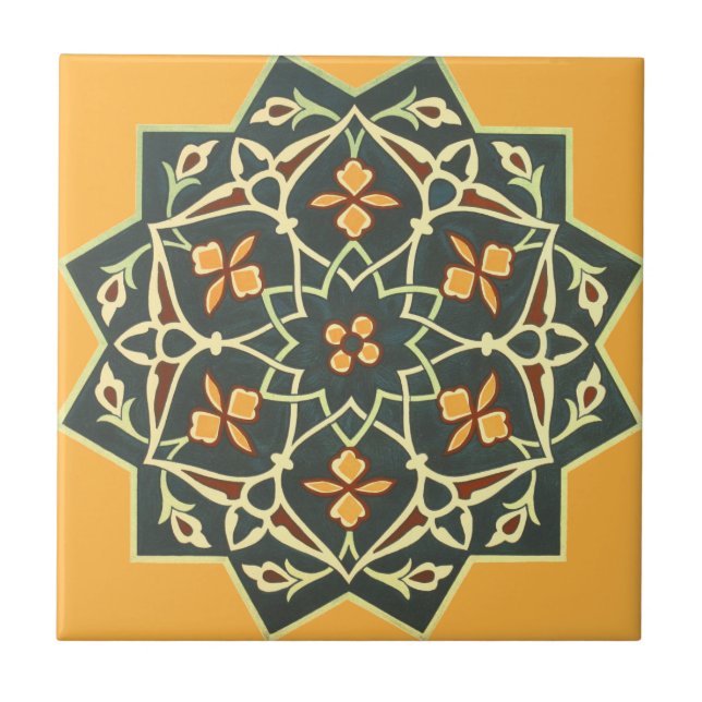 Vintage 1884 Ornamental Ceramic Art Customise Tile (Front)